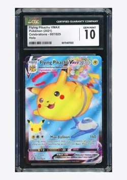 Pokemon CGC 10 GEM MINT Flying Pikachu Holo 2021 007/025 Celebrations English - Image 1