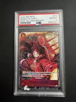 One Piece CCG Monkey.D.Luffy 1st Anniversary ST01-012 PSA 10 Gem Mint - Image 1