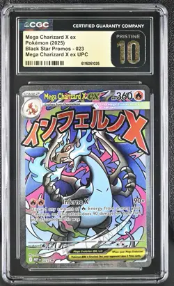 Mega Charizard X ex 023 Black Star Upc Promo CGC Pristine 10 Pokemon Card - Image 1