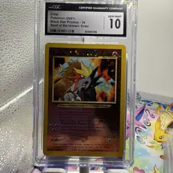 CGC 10 GEM MINT Entei 2001 Black Star Promos 34 Reverse Holo Pokemon Card - Image 1
