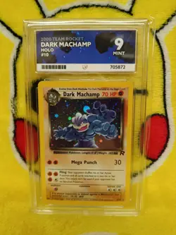 Pokemon Team Rocket Set 2000 Holo Dark Machamp 10/82 Ace Graded 9 Mint - Image 1