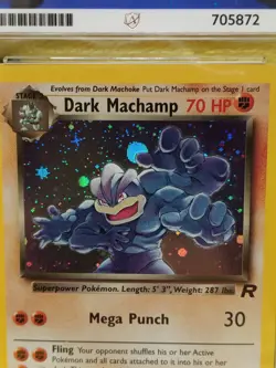 Pokemon Team Rocket Set 2000 Holo Dark Machamp 10/82 Ace Graded 9 Mint - Image 2