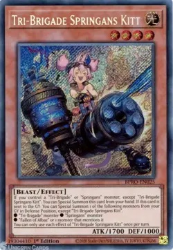BPRO-EN025 Tri-Brigade Springans Kitt : Secret Rare 1st Edition Mint YuGiOh Card - Image 1