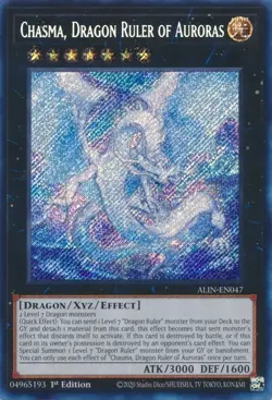 [SECRET RARE] YuGiOh - Chasma Dragon Ruler of Auroras - NM/M ALIN-EN047 - 1st Ed - Image 1