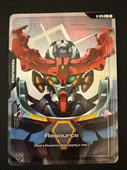 Gundam TCG Card Game Dual Impact Foil Resource GD02 C+ R-015 GQuuuuuuX Gundam - Image 1
