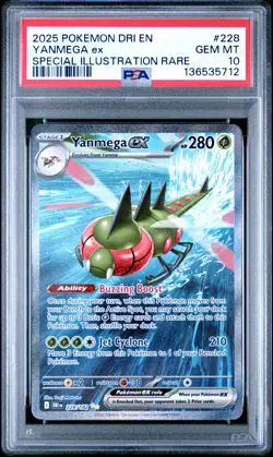 2025 POKEMON DRI EN-DESTINED RIVALS SPECIAL ILLUSTRATION RARE YANMEGA EX PSA 10 - Image 1