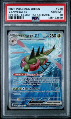 2025 POKEMON DRI EN-DESTINED RIVALS SPECIAL ILLUSTRATION RARE YANMEGA EX PSA 10 - Image 1