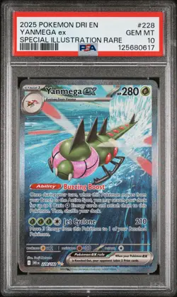 2025 POKEMON DRI EN-DESTINED RIVALS SPECIAL ILLUSTRATION RARE YANMEGA EX PSA 10 - Image 1