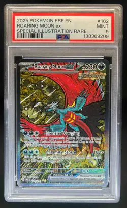 2025 Pokemon Prismatic Roaring Moon ex Special Illustration Rare #162/131 PSA 9 - Image 1