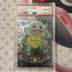 2000 SQUIRTLE #7 TOPPS CHROME POKEMON PSA 10 - Image 1