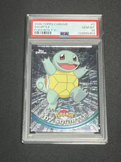 2000 TOPPS CHROME POKEMON T.V. #7 SQUIRTLE PSA 10 Gem Mint - Image 1