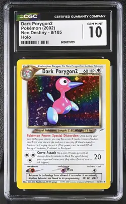 CGC 10 GEM MINT Dark Porygon2 2002 Neo Destiny 8/105 Holo Pokemon Card - Image 1