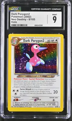 CGC 9 MINT Dark Porygon2 2002 Neo Destiny 8/105 Holo Pokemon Card - Image 1