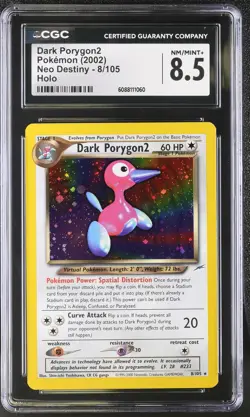 CGC 8.5 Dark Porygon2 2002 Neo Destiny 8/105 Holo Pokemon Card - Image 1