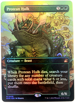 MTG Protean Hulk ANIME BORDERLESS FOIL Ravnica Remastered 0435 NM - Image 1