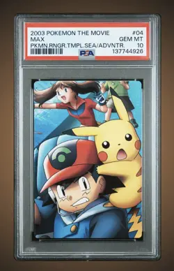 PSA 10 Ash & Pikachu Pokemon The Movie Adventure Card (2006) - POP 3 - Image 1