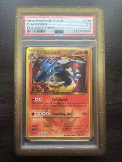 Pokemon Charizard Plasma Storm Holo Card 136/135 Secret Rare TCG PSA 3 - Image 1