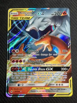 2019 Reshiram & Charizard GX 20/214 Holo SM - Unbroken Bonds Pokemon TCG NM Mint - Image 1