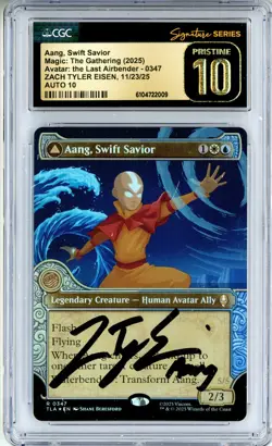 CGC Pristine 10 Auto 10 Zach Tyler Eisen Aang, Swift Savior (Showcase) ATLA Foil - Image 1