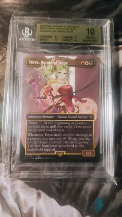2025 MTG Final Fantasy #0212 Terra Herald Of Hope Borderless Surge Foil M BGS 10 - Image 1