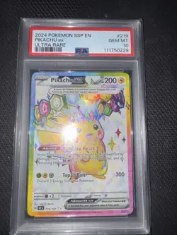 2024 Pokemon SSP en Pikachu EX Ultra Rare Card #219 PSA 10 - Image 1