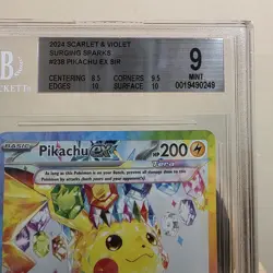 2024 POKEMON SURGING SPARKS 238/191 PIKACHU EX SPECIAL ILLUSTRATION RARE BGS 9 - Image 2