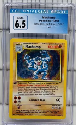 Pokemon TCG Machamp Base Set 8/102 Holo 1st Edition Holo Rare - CGC 6.5 EX/NM+ - Image 3