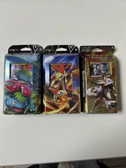 3 Pokemon TCG Battle Deck- Venusaur V, Lycanroc, Victini V - Image 1