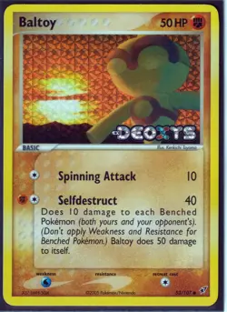VINTAGE POKEMON 2005 BALTOY 53/107 Ex DEOXYS - REVERSE HOLO -STAMPED - NM/LP (B2 - Image 1