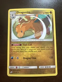 Dragonite 119/181 Cosmos Holo LP Pokemon TCG Sun & Moon Team Up Promo - Image 1