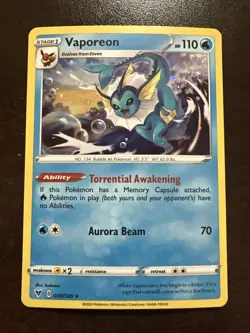 Vaporeon 030/185 Holo Cosmos NM Pokemon TCG Costco Exclusive - Image 1