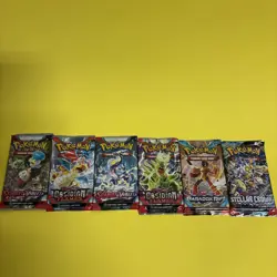 Pokemon TCG Scarlet & Violet Stellar Crown Booster Pack Set Of 6 New Sealed Lot - Image 1