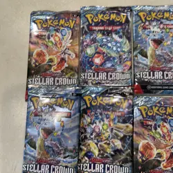 Pokemon TCG Scarlet And Violet Stellar Crown Sealed Booster Packs Lot Of 7 NEW - Image 2