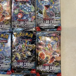 Pokemon TCG Scarlet And Violet Stellar Crown Sealed Booster Packs Lot Of 7 NEW - Image 3