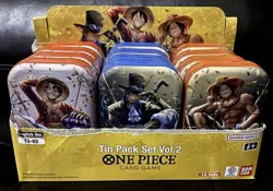 One Piece TCG Tin Pack Set Vol. 2 Set Lot Of 12 TS-02 Display English New - Image 2