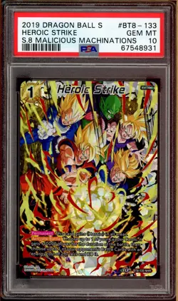 Dragon Ball Super DBS TCG CCG BT8-133 NHR Heroic Strike Holo Foil PSA 10 GEM MT - Image 1