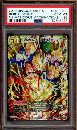 Dragon Ball Super DBS TCG CCG BT8-133 NHR Heroic Strike Holo Foil PSA 10 GEM MT - Image 2