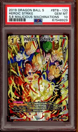 Dragon Ball Super DBS TCG CCG BT8-133 NHR Heroic Strike Holo Foil PSA 10 GEM MT - Image 3