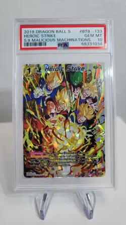 Dragon Ball Super DBS TCG CCG BT8-133 NHR Heroic Strike Holo Foil PSA 10 GEM MT - Image 1