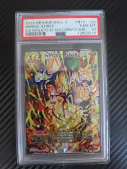 Dragon Ball Super DBS TCG CCG BT8-133 NHR Heroic Strike Holo Foil PSA 10 GEM MT - Image 1