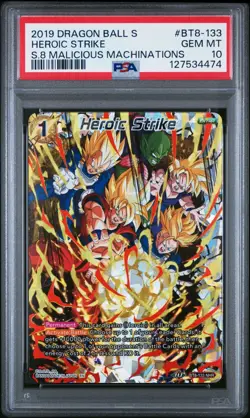 Dragon Ball Super 2019 Malicious Machinations NHR BT8-133 Heroic Strike PSA 10 - Image 1