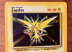 Zapdos Base Set Holo Legendary Rare Pokemon TCG 16/102 LP Condition Vintage - Image 2