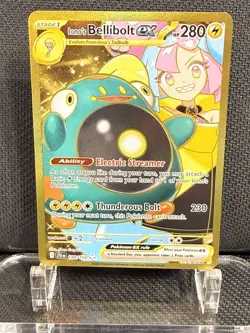 Pokemon TCG Ionos Bellibolt ex 188/159 Journey Together Gold Hyper Rare Card NM - Image 1