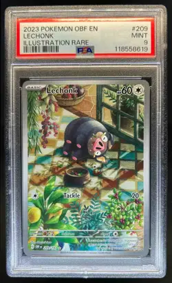 2023 Pokemon SV Obsidian Flames OBF EN Lechonk Illustration Rare #209/197 PSA 9 - Image 1