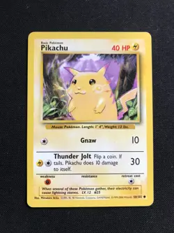 Pikachu Yellow Cheeks Pokemon Card 58/102 Base Set WOTC - Image 1