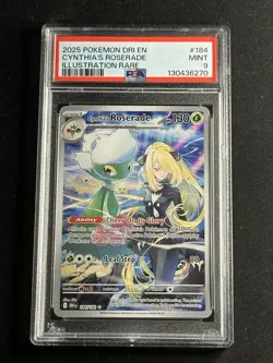 Pokemon TCG Destined Rivals Cynthia's Roserade Holo Card 184/182 PSA 9 - Image 1