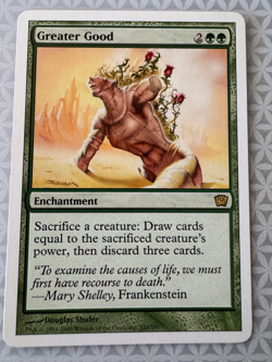 Magic the Gathering MTG Greater Good Green Core Set 9th Edition Rare LP - Image 1
