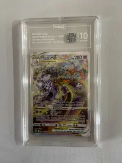 2023 Pokemon Mewtwo Vstar Crown Zenith Galarian Gallery AA #GG44 TAG 10 #2506 - Image 1