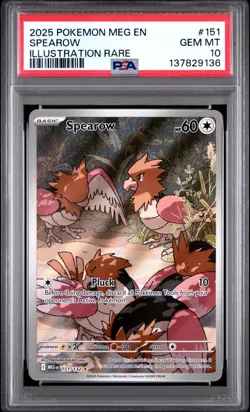 PSA 10 SPEAROW 151/132 ILLUSTRATION RARE MEGA EVOLUTION POKEMON 😍 - Image 1