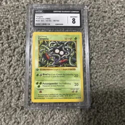 1999 Pokemon Tangela 66/102 Base Set 1st Edition CGC 8 - Image 1